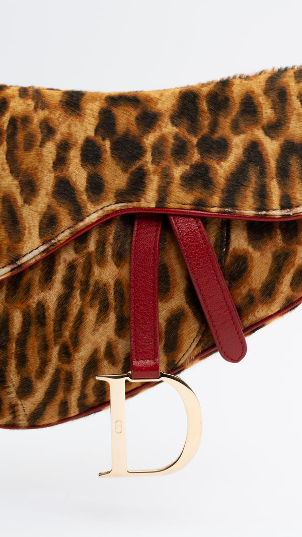 Dior Leopard Saddle Bag