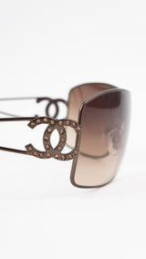 Chanel CC Rhinestone Sunglasses