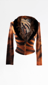 Roberto Cavalli Tiger Fur Cardigan
