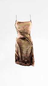 Roberto Cavalli Palm & Orchid Print Dress