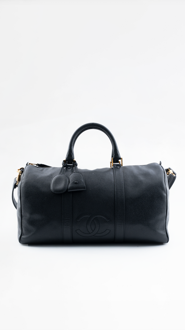 Chanel Leather Boston Duffle Bag
