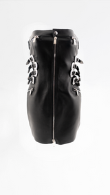 Dsquared2 Western Leather Strapless Mini Dress