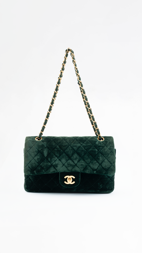 Chanel Velvet Quilted Classic Flap Bag