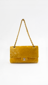 Chanel Velvet Quilted Classic Flap Bag