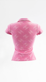 Chanel 1996 Velour Polo Top