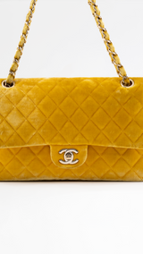 Chanel Velvet Quilted Classic Flap Bag