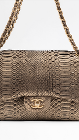 Chanel Python Jumbo Classic Flap Bag