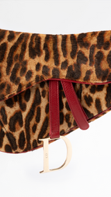 Dior Leopard Print Pony Hair Saddle Bag