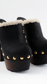 Giuseppe Zanotti Shearling Platform Clogs - EU 37