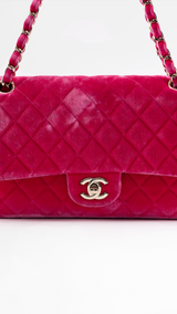 Chanel Velvet Quilted Classic Flap Bag