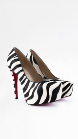 Christian Louboutin Zebra Print Calf Hair Heels - EU 39