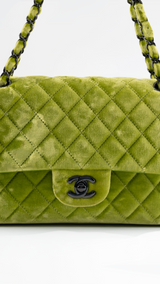 Chanel Velvet Quilted Classic Flap Bag