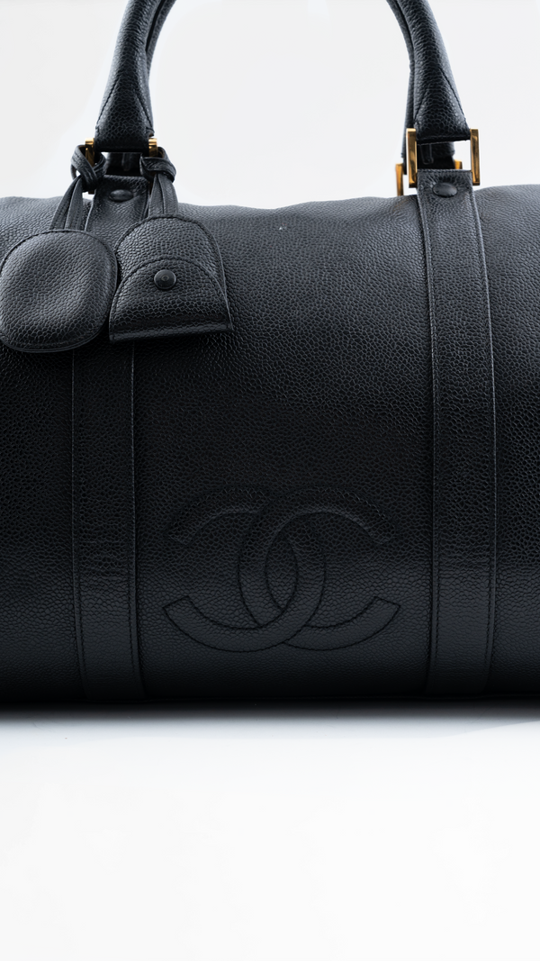 Chanel Leather Boston Duffle Bag