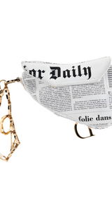 Dior Galliano Newspaper Mini Saddle Bag
