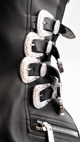 Dsquared2 Western Leather Strapless Mini Dress