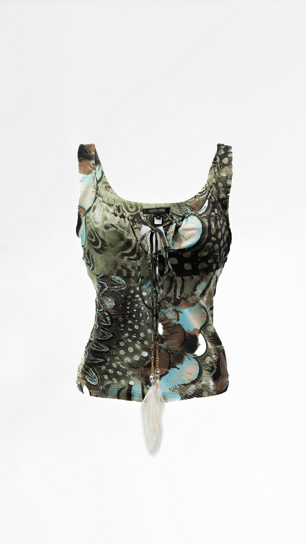 Cavalli Feather Print Top
