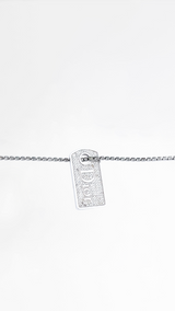 Dior Rhinestone Tag Necklace