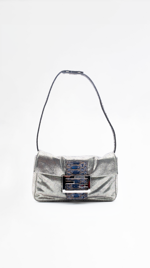 Fendi Python Trimmed Mini Baguette
