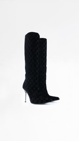Gucci X Tom Ford Monogram Velvet Knee High Boots  - EU 37.5
