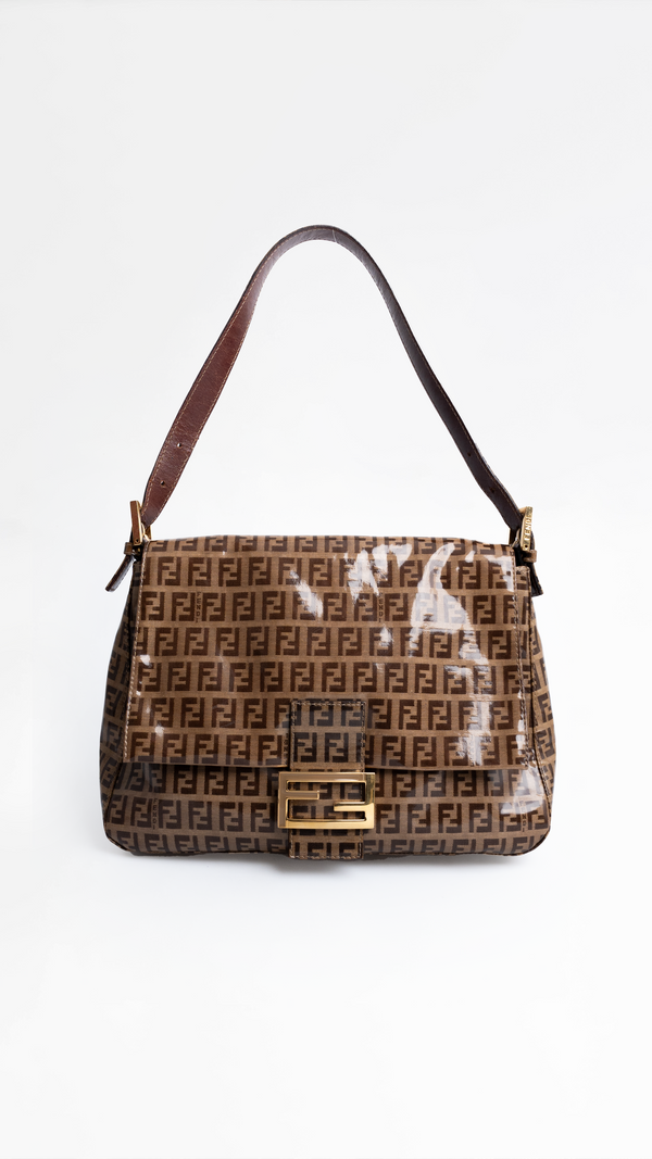 Fendi Brown Zucchino Mamma Baguette
