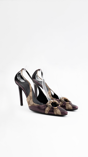 靴 vintage GUCCI by tom ford pumps 37 1/2 Gucci X Tom Ford Monogram Dragon Heels - EU 37 – Jean Vintage