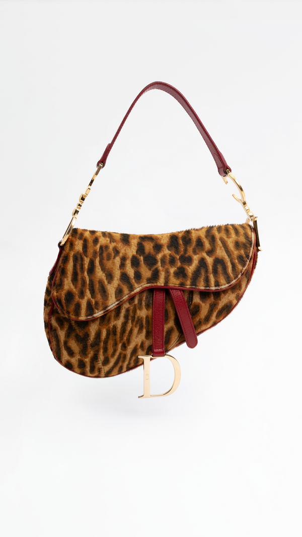 Dior Leopard Saddle Bag