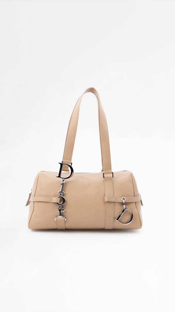 Dior Calfskin Leather Spell Out Shoulder Bag