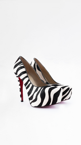 Christian Louboutin Zebra Print Calf Hair Heels - EU 39