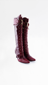 Dior Monogram Red Patent CD Boots - EU 39
