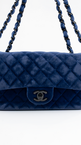 Chanel Velvet Quilted Classic Flap Bag