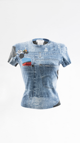 Dior Miss Diorella Denim Print T-shirt