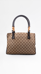 Gucci Monogram Bamboo Tote Bag