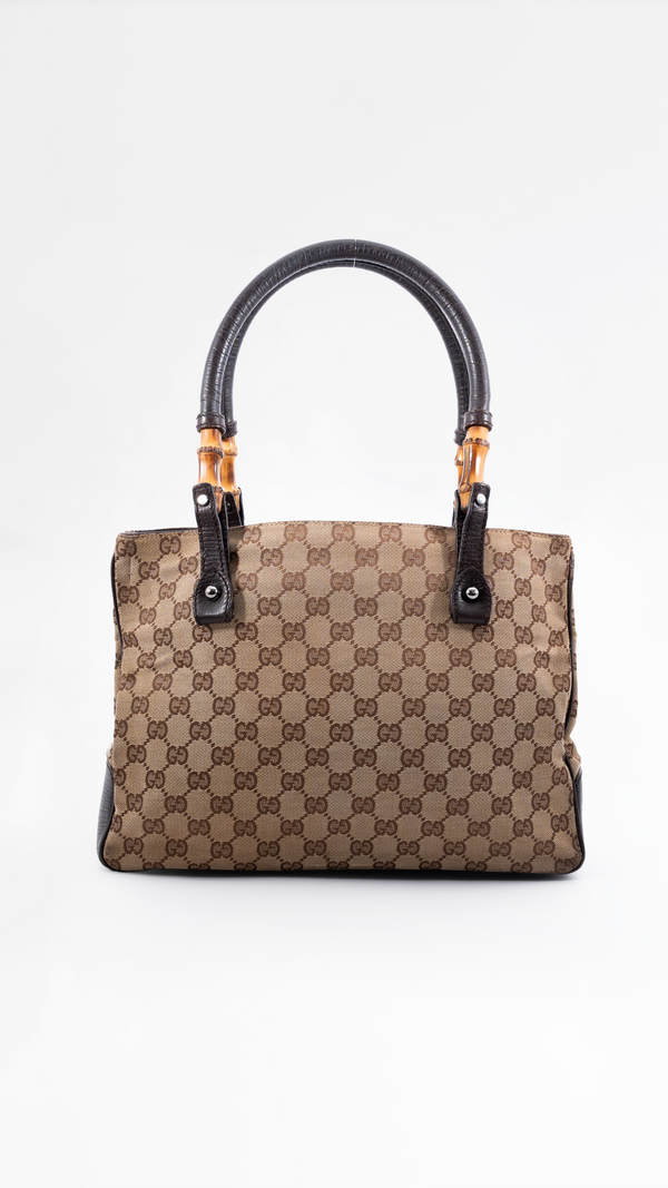 Gucci Monogram Bamboo Tote Bag