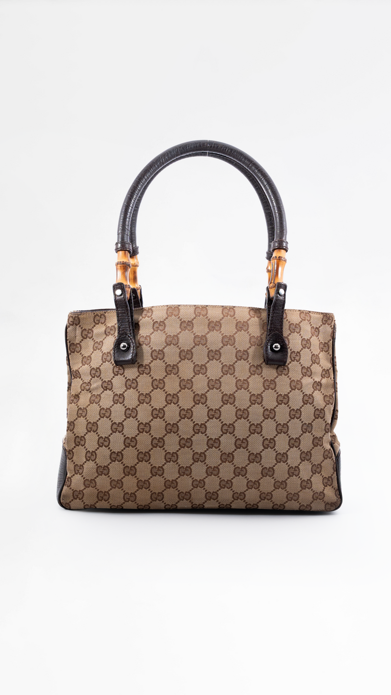 Gucci Monogram Bamboo Tote Bag
