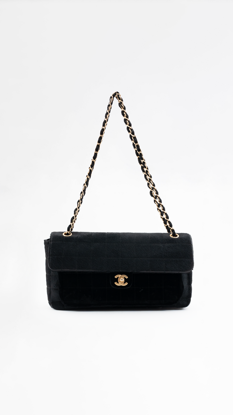 Chanel Pony & Velvet Chocolate Bar Flap Bag – Jean Vintage
