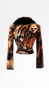 Roberto Cavalli Tiger Fur Cardigan