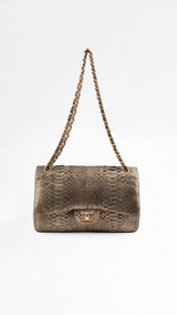 Chanel Python Jumbo Classic Flap Bag
