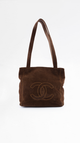 Chanel CC Suede Tote Bag