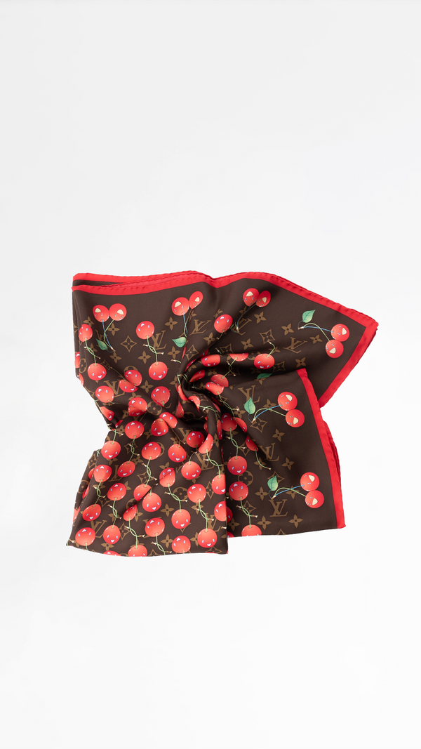 Louis Vuitton X Takashi Murakami Monogram Cherry Scarf
