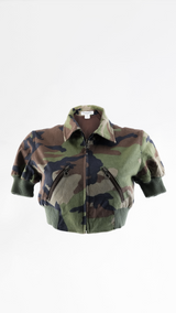 Dior Camo Cropped Bomber Jacket