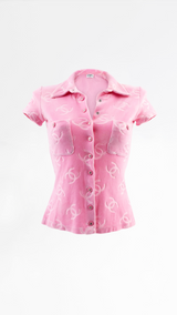 Chanel 1996 Velour Polo Top