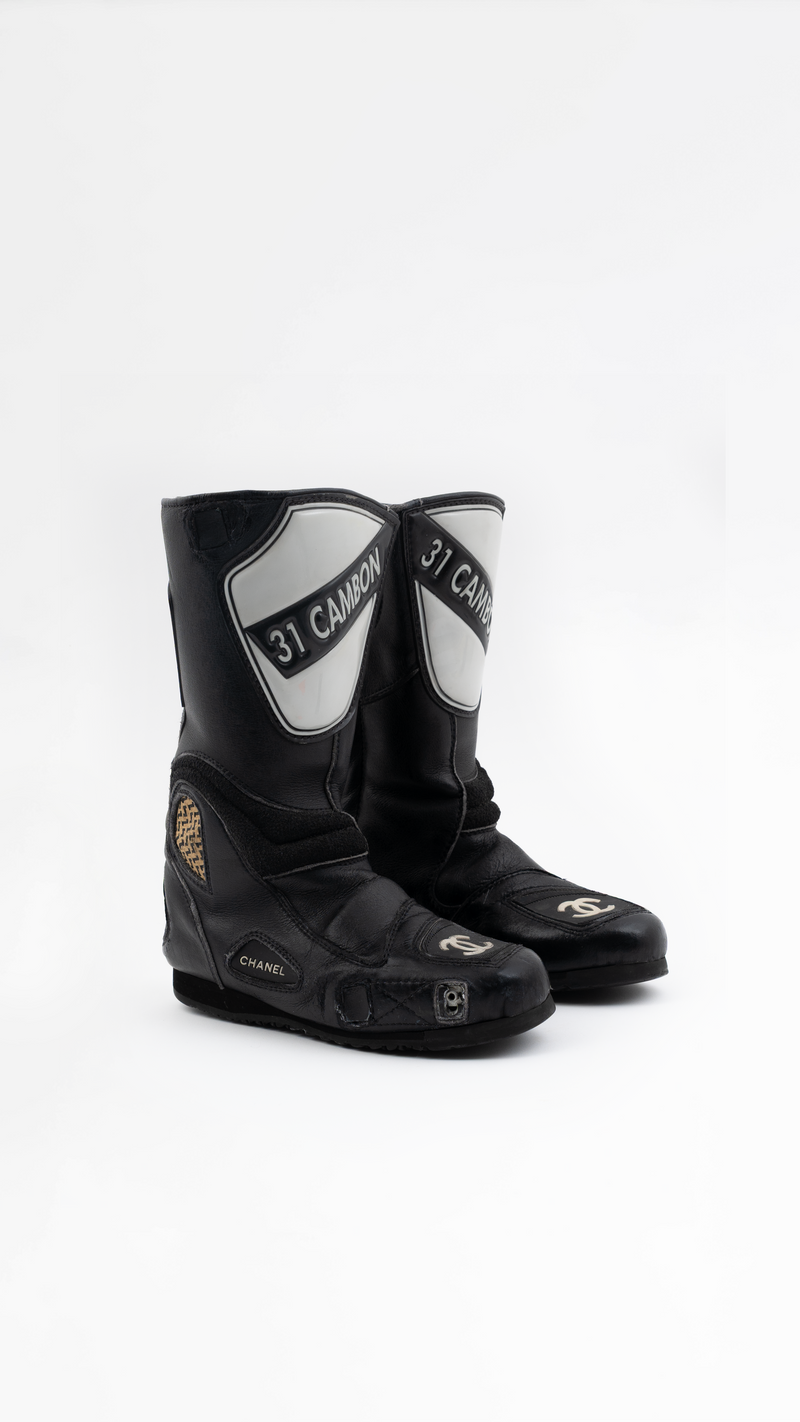 CHANEL ブーツ Chanel Leather Motocross Boots - EU 37 RARE – Jean Vintage