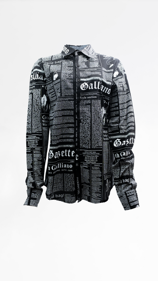 John Galliano Newspaper Print Shirt