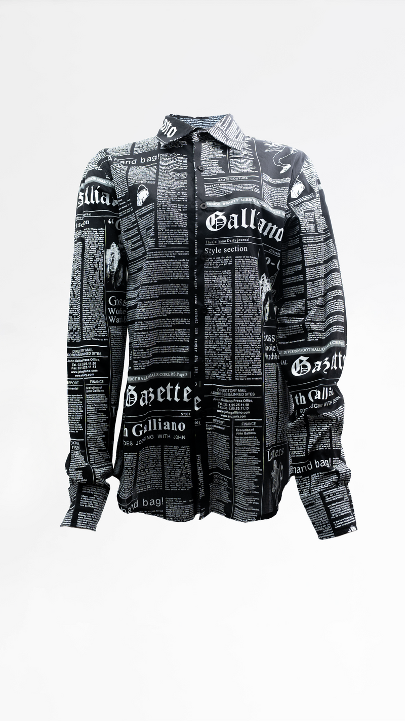 John Galliano Newspaper Print Shirt