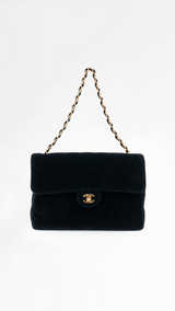 Chanel Velvet Medium Classic Single Flap Bag