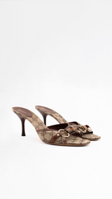 Gucci Monogram Bamboo Horsebit Heels - EU 39