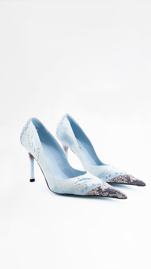 El Dantes Denim Patchwork Heels