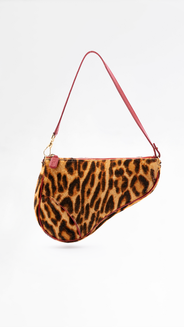 Dior Leopard Mini Saddle Bag