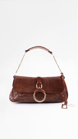 Dolce & Gabbana Leather Snakeskin Shoulder Bag