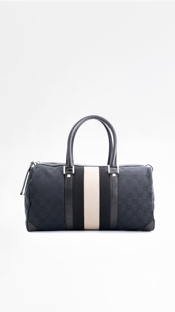 Gucci Monogram Sherry Line Boston Bag